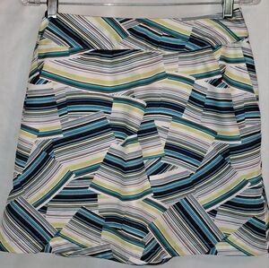 Tail Women's Geometric Striped Skort - Blue, Green, White Size 4 #108